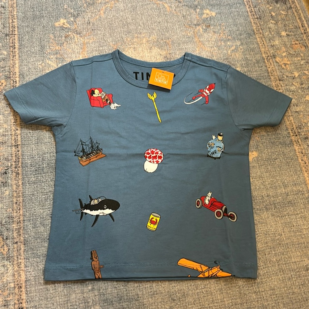 Tintin Icon Kids T Shirt Blue